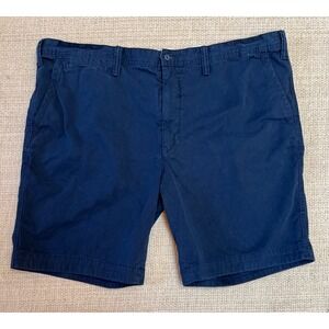Polo Ralph Lauren Mens Chino Navy Flat Front Shorts Size 46B Classic Fit Preppy